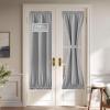 imageNICETOWN 100 Blackout Linen Sidelight Curtains for French Front Door Privacy Door Window Curtains Thermal Insulate Covering for Patio Glass 12 inch x 72 inches Long Sand 1 PanelDove Grey