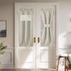 imageNICETOWN 100 Blackout Linen Sidelight Curtains for French Front Door Privacy Door Window Curtains Thermal Insulate Covering for Patio Glass 12 inch x 72 inches Long Sand 1 PanelLight Beige