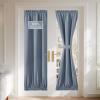 imageNICETOWN 100 Blackout Linen Sidelight Curtains for French Front Door Privacy Door Window Curtains Thermal Insulate Covering for Patio Glass 12 inch x 72 inches Long Sand 1 PanelStone Blue