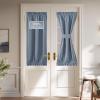 imageNICETOWN 100 Blackout Linen Sidelight Curtains for French Front Door Privacy Door Window Curtains Thermal Insulate Covering for Patio Glass 12 inch x 72 inches Long Sand 1 PanelStone Blue