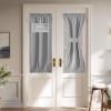 imageNICETOWN 100 Blackout Linen Sidelight Curtains for French Front Door Privacy Door Window Curtains Thermal Insulate Covering for Patio Glass 12 inch x 72 inches Long Sand 1 PanelDove Grey