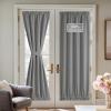 imageNICETOWN 100 Blackout Linen Sidelight Curtains for French Front Door Privacy Door Window Curtains Thermal Insulate Covering for Patio Glass 12 inch x 72 inches Long Sand 1 PanelGrey