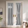 imageNICETOWN 100 Blackout Linen Sidelight Curtains for French Front Door Privacy Door Window Curtains Thermal Insulate Covering for Patio Glass 12 inch x 72 inches Long Sand 1 PanelDove Grey