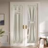 imageNICETOWN 100 Blackout Linen Sidelight Curtains for French Front Door Privacy Door Window Curtains Thermal Insulate Covering for Patio Glass 12 inch x 72 inches Long Sand 1 PanelLight Beige