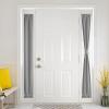 imageNICETOWN 100 Blackout Linen Sidelight Curtains for French Front Door Privacy Door Window Curtains Thermal Insulate Covering for Patio Glass 12 inch x 72 inches Long Sand 1 PanelGrey