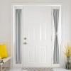 imageNICETOWN 100 Blackout Linen Sidelight Curtains for French Front Door Privacy Door Window Curtains Thermal Insulate Covering for Patio Glass 12 inch x 72 inches Long Sand 1 PanelDove Grey