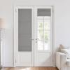 imageNICETOWN Cordless French Door Curtain Natural Linen 100 Blackout W24 x L64 in Roman Shade for Doors with Adhesive Top ampamp Magnetic Lift Privacy ampamp Thermal Window Shade for Kitchen 1 PanelGrey
