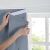 imageNICETOWN 100 Blackout Self Adhesive Linen Curtain Drape Greyish White Guard Blinds No Drill Easy to Install for Kitchen Window Cover W35 x L63 1 PanelBlue