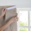 imageNICETOWN 100 Blackout Self Adhesive Linen Curtain Drape Greyish White Guard Blinds No Drill Easy to Install for Kitchen Window Cover W35 x L63 1 PanelNatural Sand