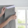 imageNICETOWN 100 Blackout Self Adhesive Linen Curtain Drape Greyish White Guard Blinds No Drill Easy to Install for Kitchen Window Cover W35 x L63 1 PanelGrey