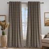 imageNICETOWN100 Linen Blackout Plaid Curtains 84 inches Long Farmhouse Gingham Buffalo Check Window Curtains for Living Room Bedroom Rod Pocket Back Tab 1 Piar W52 x L84 TaupeGrid Pattern  Taupe