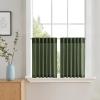 imageNIETOWN Linen Kitchen Curtains 24 inches Long for Small Windows Farmhouse 2 Panels Rod Pocket Back Tab Light Filtering Sheer Curtain Tiers for Cafe Office 34 x 24 inch 1 Pair Natural BeigeForest Green