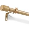 imageNICETOWN Adjustable Faux Wood Grain Metal Curtain Rod Extendable Drapery Rod for Living Room Bedroom WoodLike Finish with Elegant Gold Metal Cylinder Finials 4884 InchesWood Grain  Gold