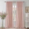imageNICETOWN 230 GSM Blush Pink Curtains for Girls Room Rich Linen Blend Rod Pocket ampamp Back Tab Vertical Drapes Privacy Assured with Light Filtering Window Treatments for Bedroom W52 x L84 2 PanelsPink