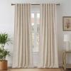 imageNICETOWN 230 GSM Blush Pink Curtains for Girls Room Rich Linen Blend Rod Pocket ampamp Back Tab Vertical Drapes Privacy Assured with Light Filtering Window Treatments for Bedroom W52 x L84 2 PanelsLinen