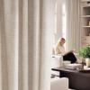 imageNICETOWN 230 GSM Blush Pink Curtains for Girls Room Rich Linen Blend Rod Pocket ampamp Back Tab Vertical Drapes Privacy Assured with Light Filtering Window Treatments for Bedroom W52 x L84 2 PanelsLinen