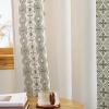 imageNICETOWN Navy Blue Boho Curtains 84 Inches Long 2 Panels Embroidered Linen Textured Geometric Drapes with Antique Bronze Grommets Light Filtering Window Treatment for Living Room ampamp NurserySage Green