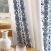 imageNICETOWN Navy Blue Boho Curtains 84 Inches Long 2 Panels Embroidered Linen Textured Geometric Drapes with Antique Bronze Grommets Light Filtering Window Treatment for Living Room ampamp NurseryNavy Blue