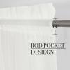 image:imageNICETOWN 4 Pieces Sheer White Curtains 84  Window Treatment Rod Pocket Tulle Voile DrapePanel Sets for Patio Door 4 Panels W60 x L84Beige