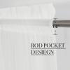 image:imageNICETOWN 4 Pieces Sheer White Curtains 84  Window Treatment Rod Pocket Tulle Voile DrapePanel Sets for Patio Door 4 Panels W60 x L84Ivory