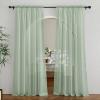 image:imageNICETOWN 4 Pieces Sheer White Curtains 84  Window Treatment Rod Pocket Tulle Voile DrapePanel Sets for Patio Door 4 Panels W60 x L84Sage Green