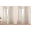 image:imageNICETOWN 4 Pieces Sheer White Curtains 84  Window Treatment Rod Pocket Tulle Voile DrapePanel Sets for Patio Door 4 Panels W60 x L84Taupe