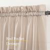 image:imageNICETOWN 4 Pieces Sheer White Curtains 84  Window Treatment Rod Pocket Tulle Voile DrapePanel Sets for Patio Door 4 Panels W60 x L84Taupe