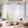 image:imageNICETOWN 4 Pieces Sheer White Curtains 84  Window Treatment Rod Pocket Tulle Voile DrapePanel Sets for Patio Door 4 Panels W60 x L84White