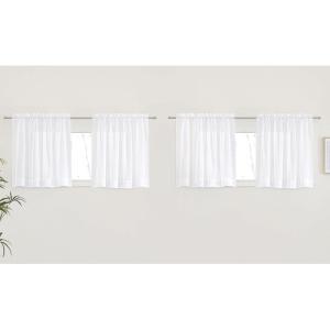 image:imageNICETOWN 4 Pieces Sheer White Curtains 84  Window Treatment Rod Pocket Tulle Voile DrapePanel Sets for Patio Door 4 Panels W60 x L84White