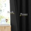 image:imageNICETOWN Room Darkening Patio Curtains for Sliding Door Hook BeltRod PocketBack Tab Thermal Window Treatment Room Divider Curtains for BedroomLiving Room Angora W100 x L84 1 PanelBlack