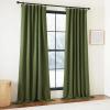 image:imageNICETOWN Room Darkening Patio Curtains for Sliding Door Hook BeltRod PocketBack Tab Thermal Window Treatment Room Divider Curtains for BedroomLiving Room Angora W100 x L84 1 PanelForest Green