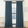 image:imageNICETOWN Room Darkening Patio Curtains for Sliding Door Hook BeltRod PocketBack Tab Thermal Window Treatment Room Divider Curtains for BedroomLiving Room Angora W100 x L84 1 PanelStone Blue