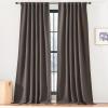 image:imageNICETOWN Room Darkening Patio Curtains for Sliding Door Hook BeltRod PocketBack Tab Thermal Window Treatment Room Divider Curtains for BedroomLiving Room Angora W100 x L84 1 PanelBrown