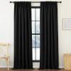 image:imageNICETOWN Room Darkening Patio Curtains for Sliding Door Hook BeltRod PocketBack Tab Thermal Window Treatment Room Divider Curtains for BedroomLiving Room Angora W100 x L84 1 PanelBlack