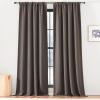 image:imageNICETOWN Room Darkening Patio Curtains for Sliding Door Hook BeltRod PocketBack Tab Thermal Window Treatment Room Divider Curtains for BedroomLiving Room Angora W100 x L84 1 PanelBrown