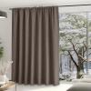 image:imageNICETOWN Room Darkening Patio Curtains for Sliding Door Hook BeltRod PocketBack Tab Thermal Window Treatment Room Divider Curtains for BedroomLiving Room Angora W100 x L84 1 PanelBrown