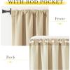 image:imageNICETOWN Room Darkening Patio Curtains for Sliding Door Hook BeltRod PocketBack Tab Thermal Window Treatment Room Divider Curtains for BedroomLiving Room Angora W100 x L84 1 PanelOatmeal