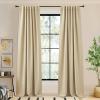 image:imageNICETOWN Room Darkening Patio Curtains for Sliding Door Hook BeltRod PocketBack Tab Thermal Window Treatment Room Divider Curtains for BedroomLiving Room Angora W100 x L84 1 PanelOatmeal