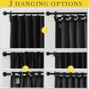 image:imageNICETOWN Room Darkening Patio Curtains for Sliding Door Hook BeltRod PocketBack Tab Thermal Window Treatment Room Divider Curtains for BedroomLiving Room Angora W100 x L84 1 PanelBlack