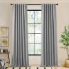 image:imageNICETOWN Room Darkening Patio Curtains for Sliding Door Hook BeltRod PocketBack Tab Thermal Window Treatment Room Divider Curtains for BedroomLiving Room Angora W100 x L84 1 PanelLight Grey