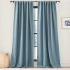 image:imageNICETOWN Room Darkening Patio Curtains for Sliding Door Hook BeltRod PocketBack Tab Thermal Window Treatment Room Divider Curtains for BedroomLiving Room Angora W100 x L84 1 PanelMist Blue