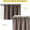 image:imageNICETOWN Room Darkening Patio Curtains for Sliding Door Hook BeltRod PocketBack Tab Thermal Window Treatment Room Divider Curtains for BedroomLiving Room Angora W100 x L84 1 PanelBrown