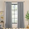 image:imageNICETOWN Room Darkening Patio Curtains for Sliding Door Hook BeltRod PocketBack Tab Thermal Window Treatment Room Divider Curtains for BedroomLiving Room Angora W100 x L84 1 PanelLight Grey