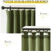 image:imageNICETOWN Room Darkening Patio Curtains for Sliding Door Hook BeltRod PocketBack Tab Thermal Window Treatment Room Divider Curtains for BedroomLiving Room Angora W100 x L84 1 PanelForest Green