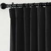 image:imageNICETOWN Room Darkening Patio Curtains for Sliding Door Hook BeltRod PocketBack Tab Thermal Window Treatment Room Divider Curtains for BedroomLiving Room Angora W100 x L84 1 PanelBlack