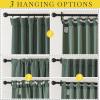 image:imageNICETOWN Room Darkening Patio Curtains for Sliding Door Hook BeltRod PocketBack Tab Thermal Window Treatment Room Divider Curtains for BedroomLiving Room Angora W100 x L84 1 PanelGreyish Green
