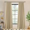 image:imageNICETOWN Room Darkening Patio Curtains for Sliding Door Hook BeltRod PocketBack Tab Thermal Window Treatment Room Divider Curtains for BedroomLiving Room Angora W100 x L84 1 PanelOatmeal