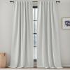 image:imageNICETOWN Room Darkening Patio Curtains for Sliding Door Hook BeltRod PocketBack Tab Thermal Window Treatment Room Divider Curtains for BedroomLiving Room Angora W100 x L84 1 PanelGreyish White
