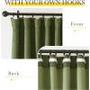 image:imageNICETOWN Room Darkening Patio Curtains for Sliding Door Hook BeltRod PocketBack Tab Thermal Window Treatment Room Divider Curtains for BedroomLiving Room Angora W100 x L84 1 PanelForest Green