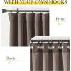 image:imageNICETOWN Room Darkening Patio Curtains for Sliding Door Hook BeltRod PocketBack Tab Thermal Window Treatment Room Divider Curtains for BedroomLiving Room Angora W100 x L84 1 PanelBrown